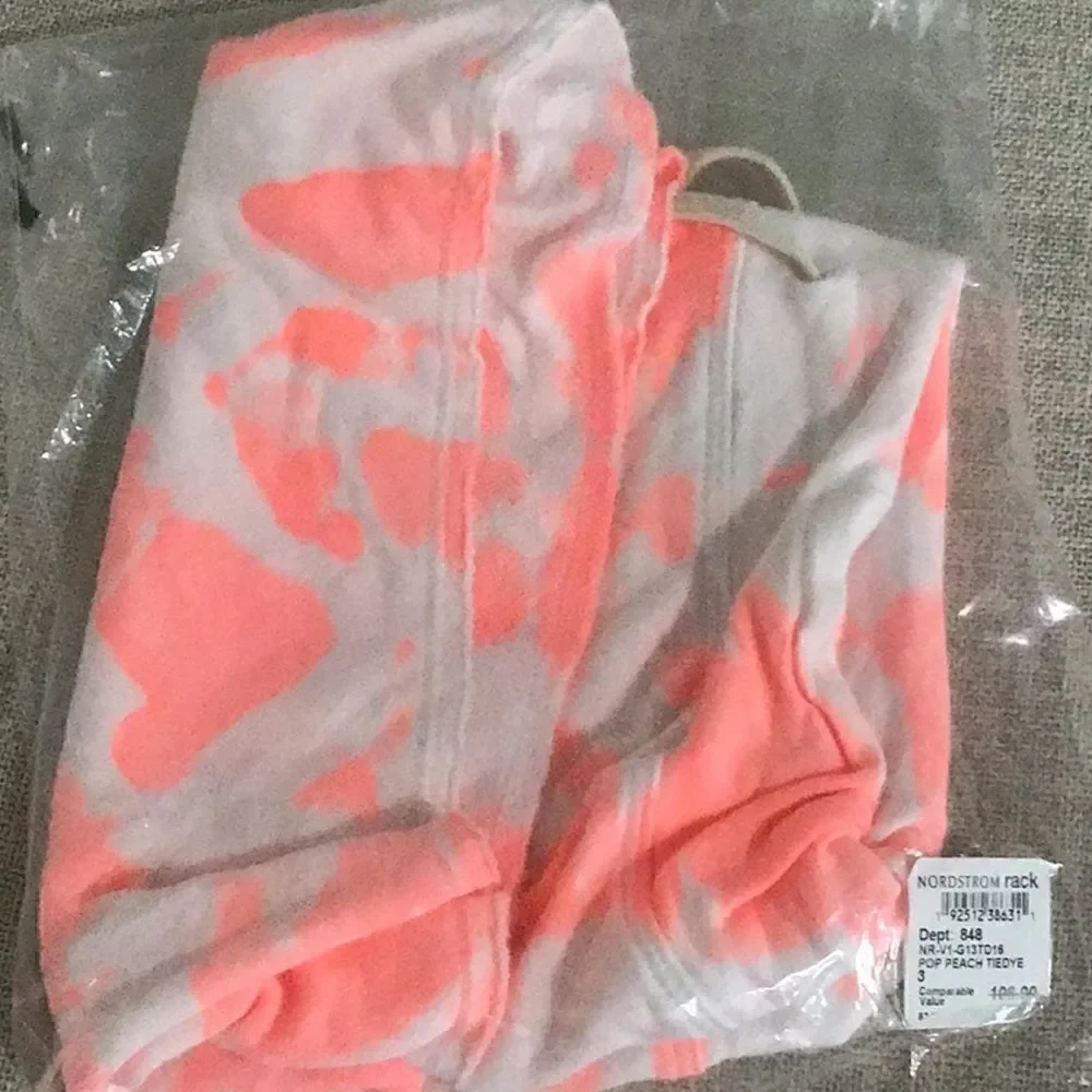 SUNDRY Tie Dye Drawstring Short Pop Peach Size 3 / Large - Picture 7 of 7